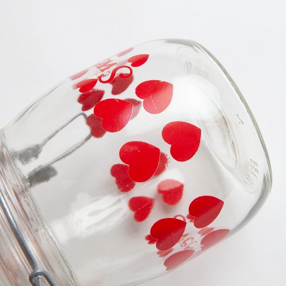 Vintage Hermetic Sweets Candy Stash Jar Hearts Carlton Glass Storage w/ Lid 3/4L - Picture 11 of 16